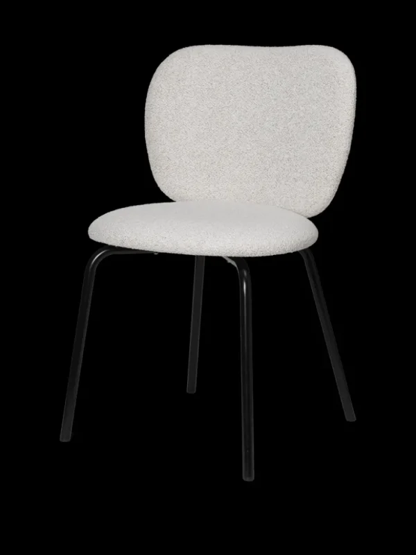 Chairs And Benches<ferm LIVING Rico Chair - Black - Soft Bouclé - Melange - US Off-White