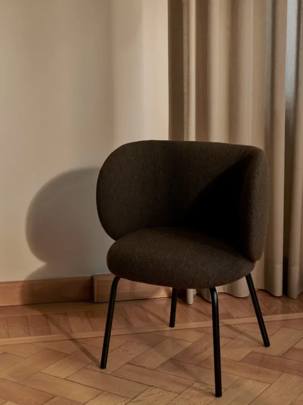 Chairs And Benches<ferm LIVING Rico Dining Chair - Black - Hallingdal - Dark Grey/Brown - US Dark Brown