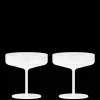 Glasses<ferm LIVING Ripple Champagne Saucers - Set of 2 - Frosted White