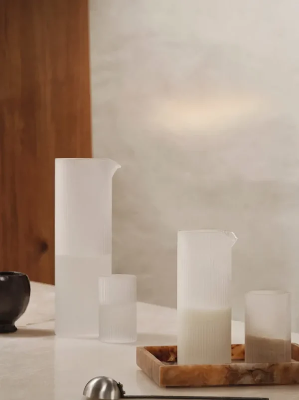 Carafes<ferm LIVING Ripple Milk Jug - Frosted White