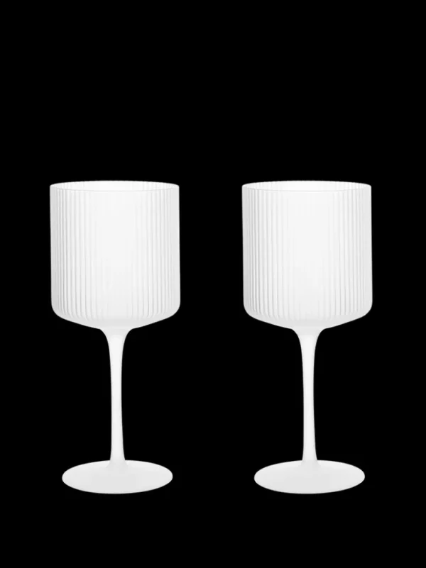 Glasses<ferm LIVING Ripple Red Wine Glasses - Set of 2 - Frosted White