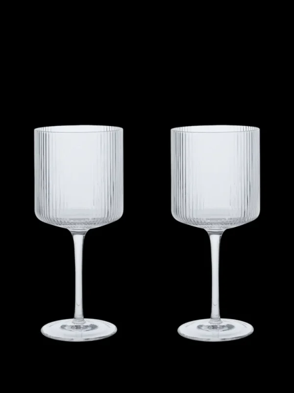 Glasses<ferm LIVING Ripple Red Wine Glasses - Set of 2 - Clear