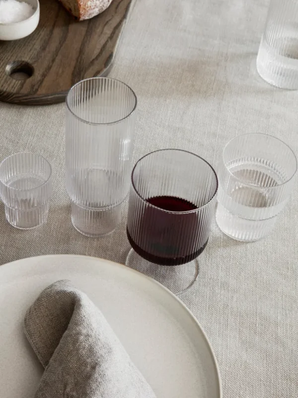 Glasses<ferm LIVING Ripple Small Glasses - Set of 4 - Clear