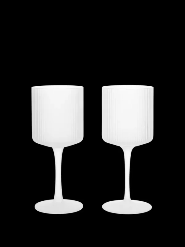 Glasses<ferm LIVING Ripple Wine Glasses - Set of 2 - Frosted White