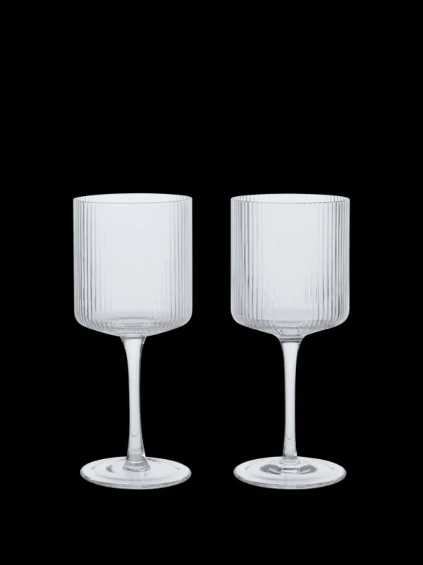 Glasses<ferm LIVING Ripple White Wine Glasses - Set of 2 - Clear