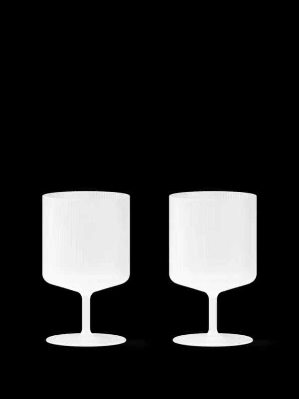 Glasses<ferm LIVING Ripple Wine Glasses - Set of 2 - Frosted White