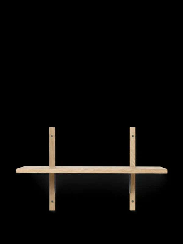 Storage And Shelves<ferm LIVING Sector Shelf - Single - Narrow - /Black Brass Natural Oak