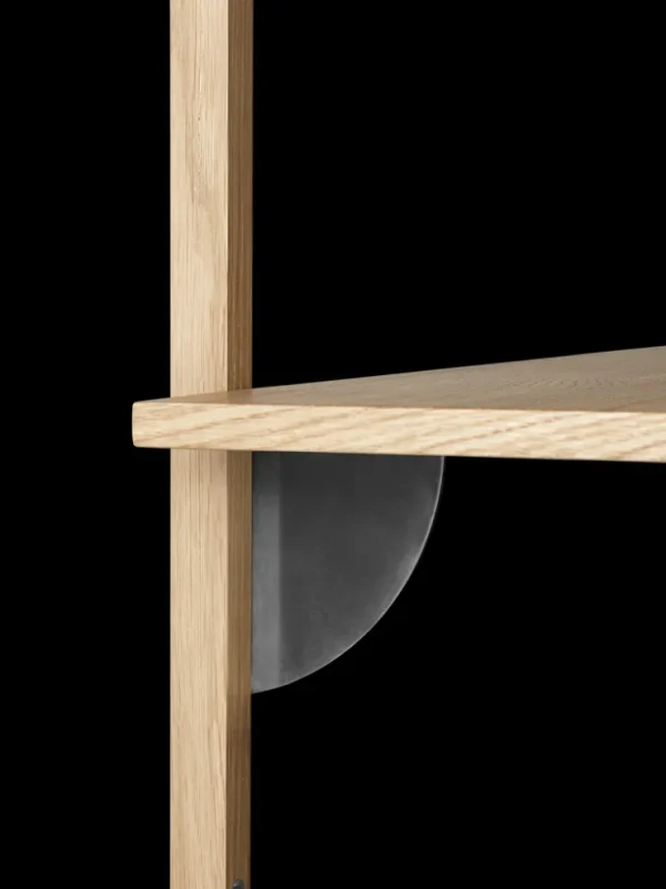 Storage And Shelves<ferm LIVING Sector Shelf - Single - Narrow - /Black Brass Natural Oak