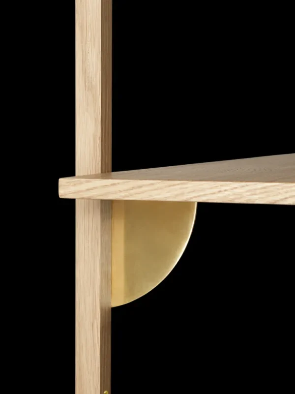 Storage And Shelves<ferm LIVING Sector Shelf - Single - Wide - /Brass Natural Oak