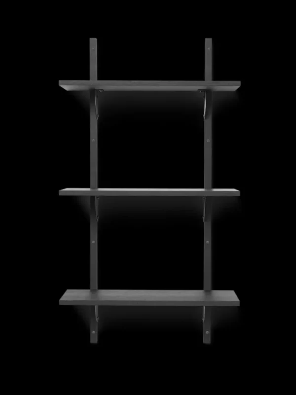 Storage And Shelves<ferm LIVING Sector Shelf - Triple - Narrow - Ash/ Brass Black