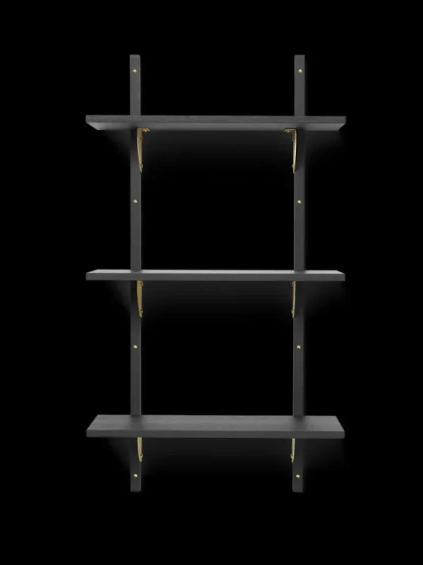 Storage And Shelves<ferm LIVING Sector Shelf - Triple - Narrow - Ash/Brass Black