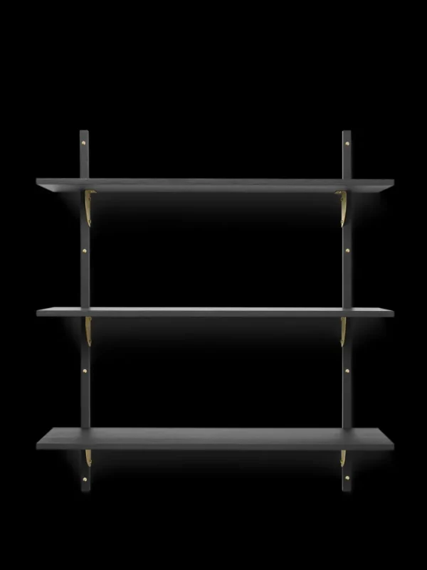 Storage And Shelves<ferm LIVING Sector Shelf - Triple - Wide - Ash/Brass Black