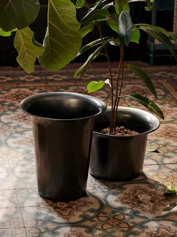 Plant Pots<ferm LIVING Spun Alu Basket - Low - ened Aluminum Black