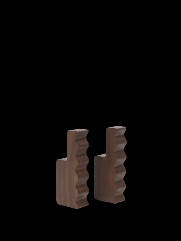 Hooks And Holders<ferm LIVING Unda Hooks - Set of 2 - Dark Brown