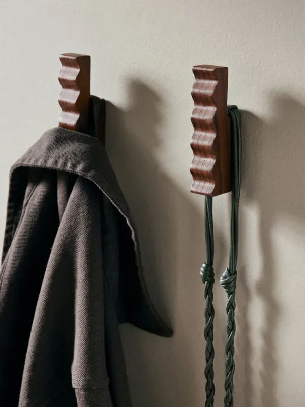 Hooks And Holders<ferm LIVING Unda Hooks - Set of 2 - Dark Brown