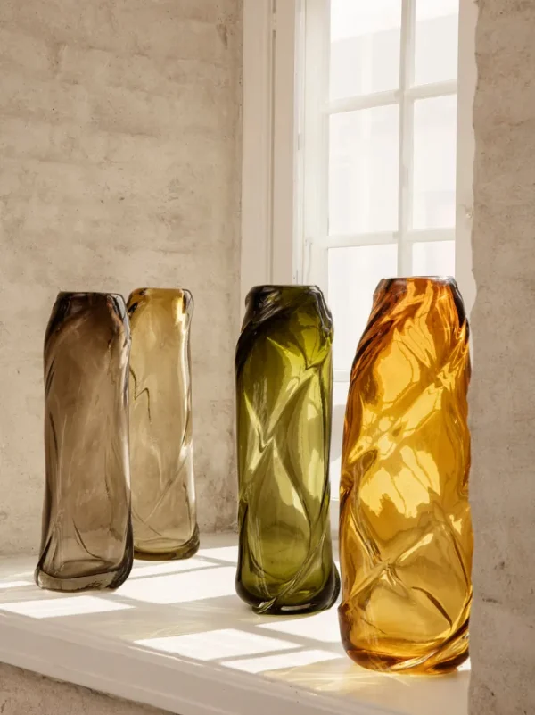 Vases<ferm LIVING Water Swirl Vase - Tall - Amber